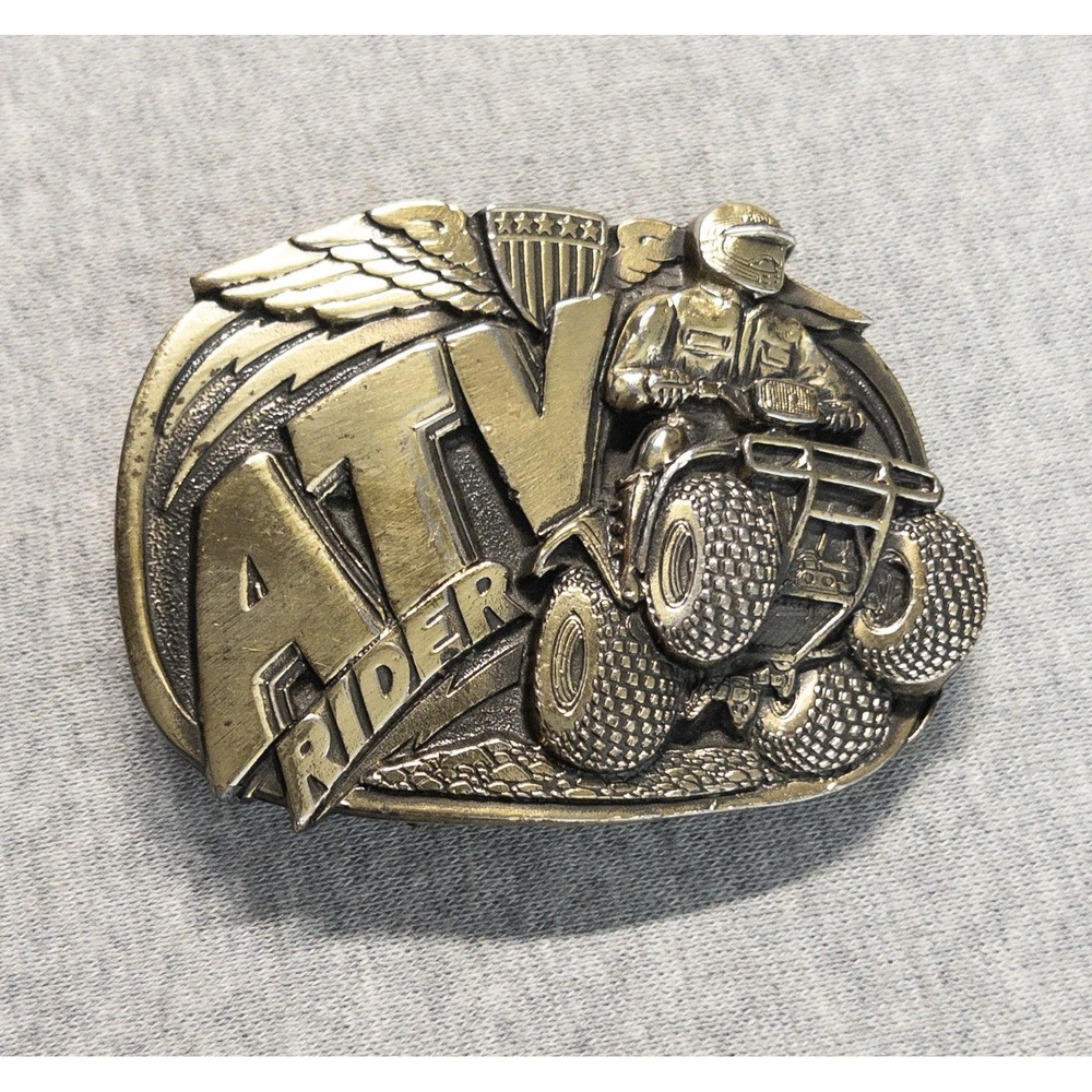 Vtg‎ 1985 ATV Rider All Terrain Vehicle Belt Buckle Great American Buckle Co.